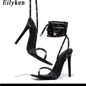 Black Strappy High Heels